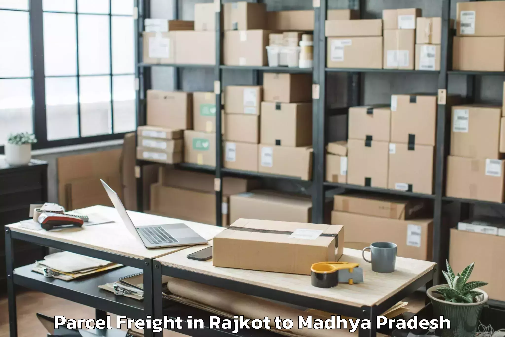 Rajkot to Harpalpur Parcel Freight Booking